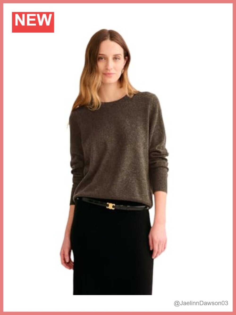 100% Cashmere Crewneck Sweater Pullover Long Sleeve Regular Fit